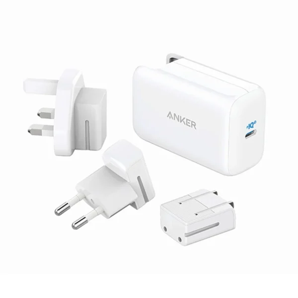 شارژر دیواری انکر مدل A2712H21 PowerPort III 65W Pod به همراه مبدل برق مجموعه 3 عددی