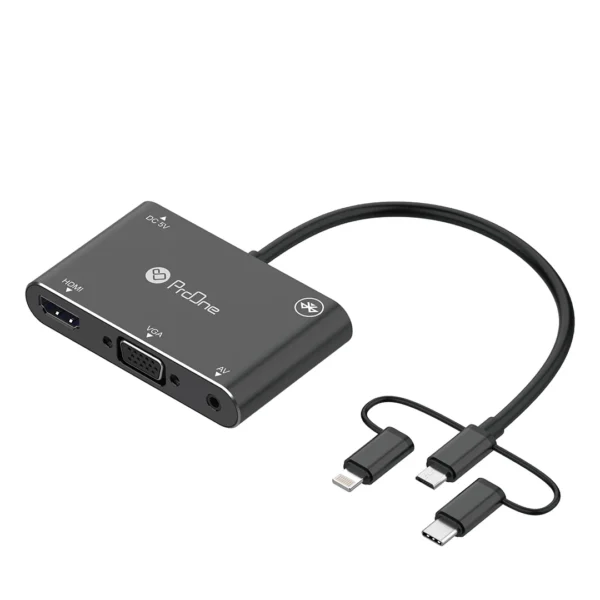 مبدل microUSB/ لایتنینگ/ USB-C به HDMI/VGA/AV پرووان مدل PHU560