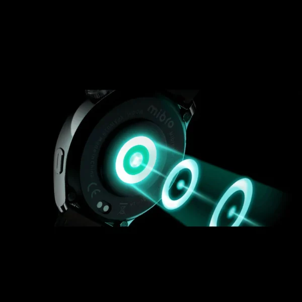 ساعت هوشمند میبرو مدل Lite 3 Pro بند چرمی، ضد آب، صفحه نمایش AMOLED، روشنایی 1000 نیتی، دارای قابلیت صفحه همیشه روشن، سنسور اکسیژن خون، سنسور ضربان قلب