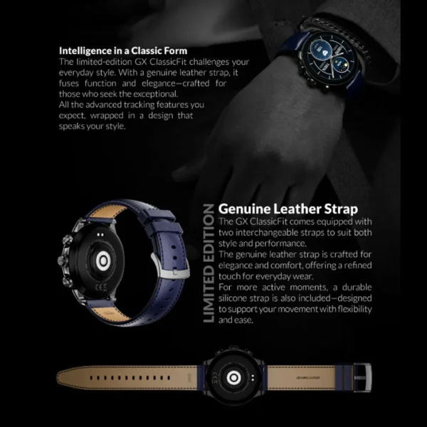 ساعت هوشمند 47 میلی متری گلوریمی مدل GX CLASSICFIT (LIMITED EDITION) بند چرمی