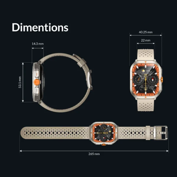 ساعت هوشمند 53 میلی‌متری گلوریمی مدل GX TRACE با بند سیلیکونی
