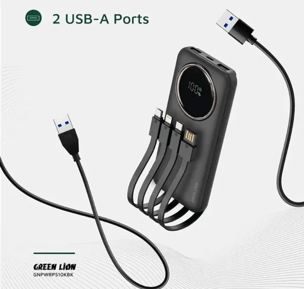 پاور بانک گرین لاین مدل Power Pulse ظرفیت ۱۰ هزار میلی آمپر ساعت