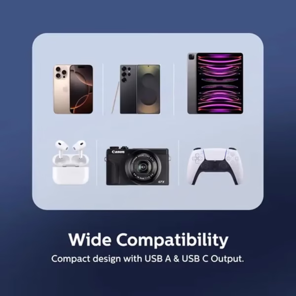 پاوربانک فیلیپس مدل DLP7790HB ظرفیت 10000 میلی آمپر ساعت